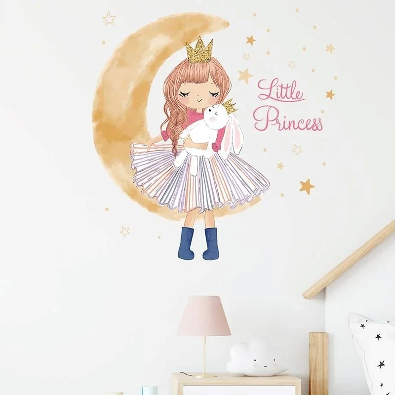 Décoration Murale - PrincesseSticker™ - Lune Beige - Galaxybebe