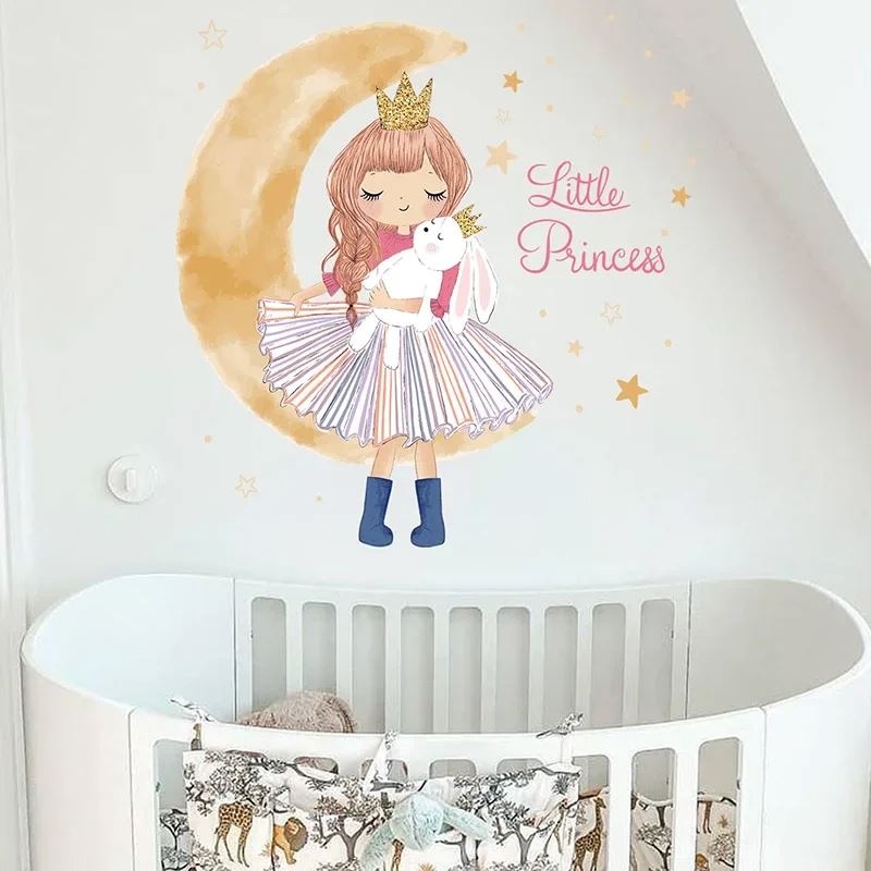 Décoration Murale - PrincesseSticker™ - Lune Beige - Galaxybebe