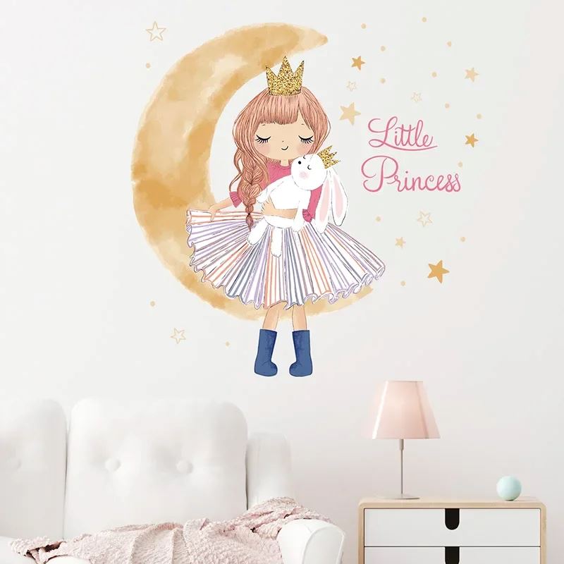 Décoration Murale - PrincesseSticker™ - Lune Beige - Galaxybebe