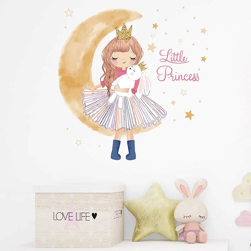 Décoration Murale - PrincesseSticker™ - Lune Beige - Galaxybebe