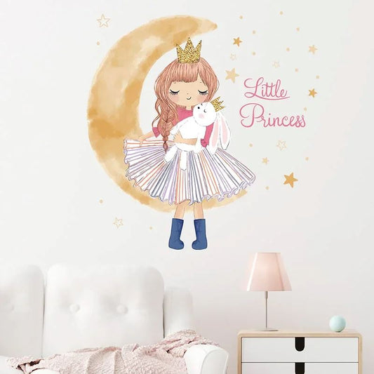 Décoration Murale - PrincesseSticker™ - Lune Beige - Galaxybebe