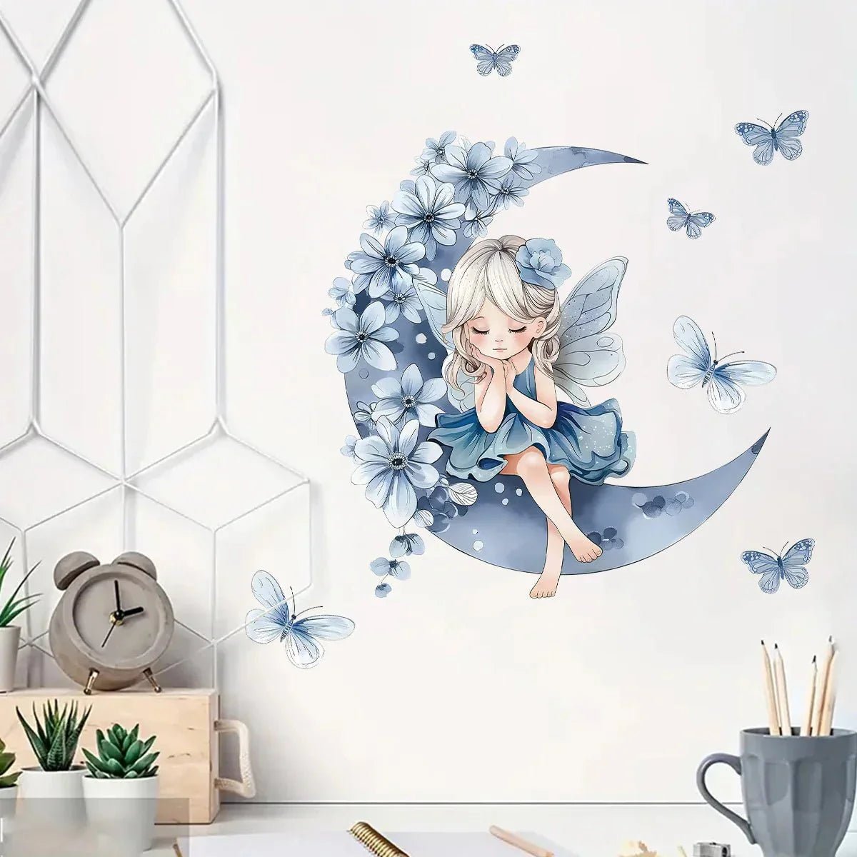 Décoration Murale - PrincesseSticker™ - Lune Bleue - Galaxybebe