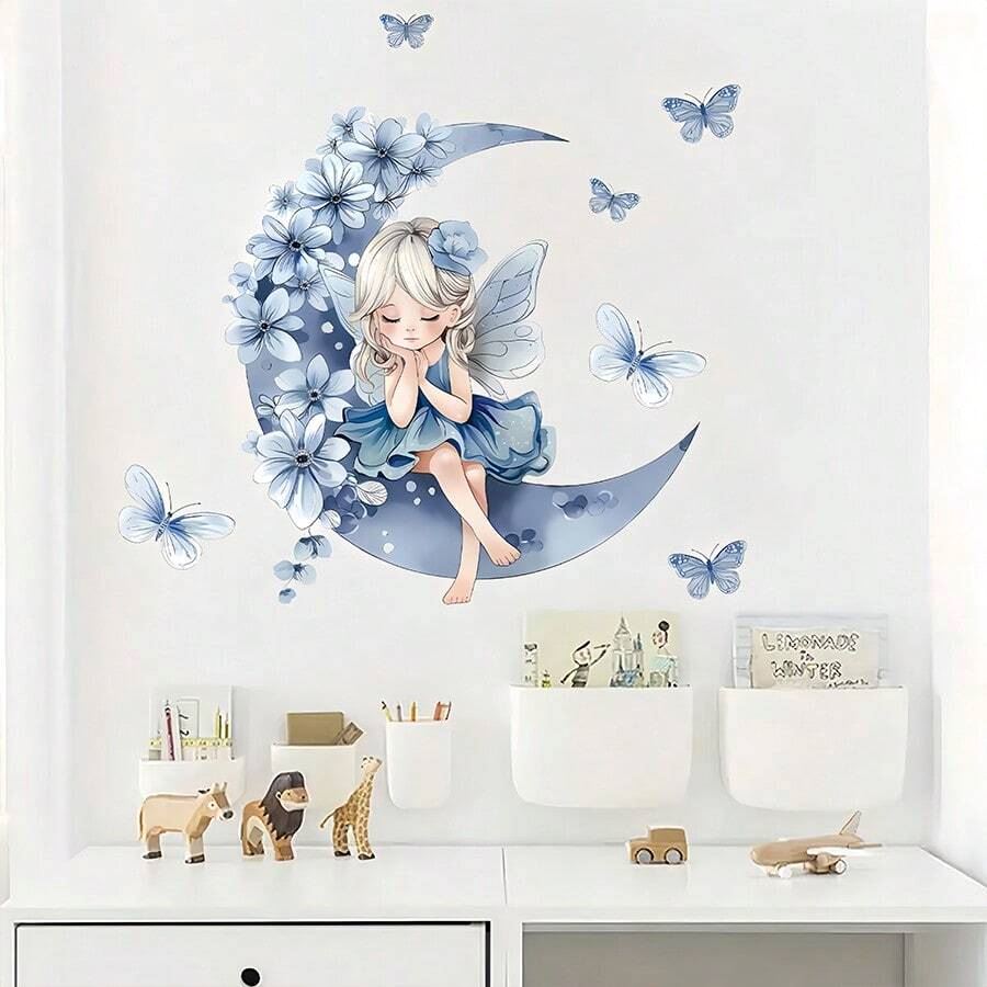 Décoration Murale - PrincesseSticker™ - Lune Bleue - Galaxybebe