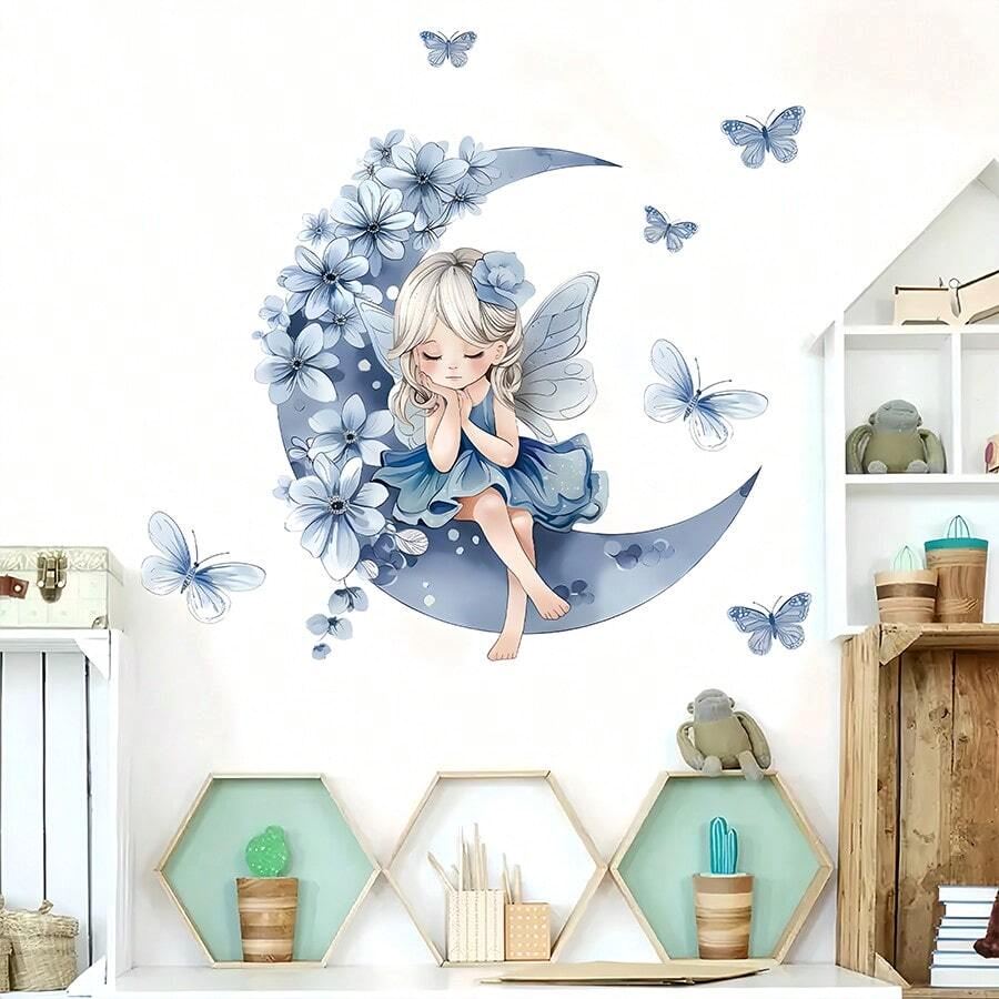 Décoration Murale - PrincesseSticker™ - Lune Bleue - Galaxybebe