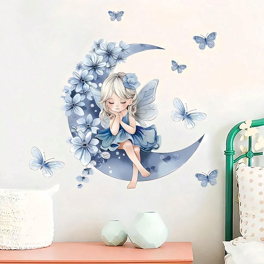 Décoration Murale - PrincesseSticker™ - Lune Bleue - Galaxybebe